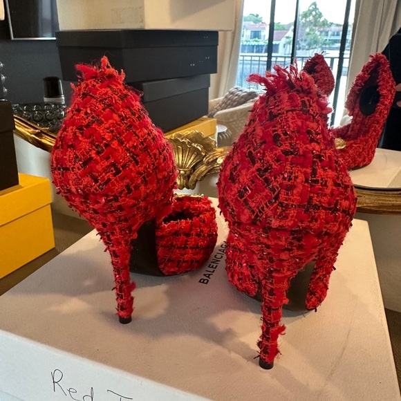 BALENCIAGA RED TWEED HEEL - Picture 3 of 8
